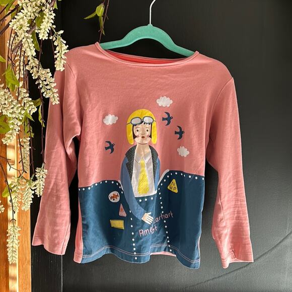 PICCOLINA Amelia Earhart Longsleeve Trailblazer Tee. Size 7 - Picture 1 of 6